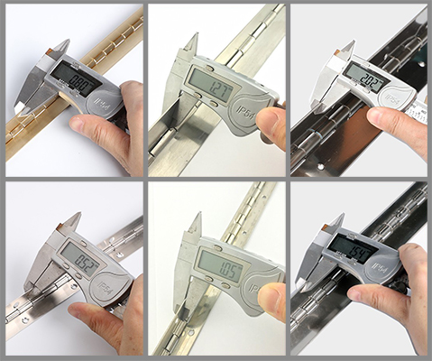 Concealed hinge installed on cabinet door demonstrating 270° opening angle